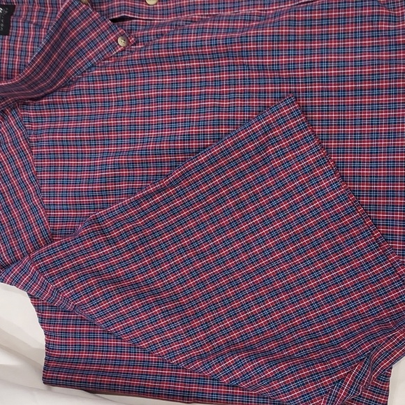 NWT Arrow Wrinkle Free Red, Blue, White Plaid Short Sleeve Button Down Shirt XXL - Picture 3 of 12